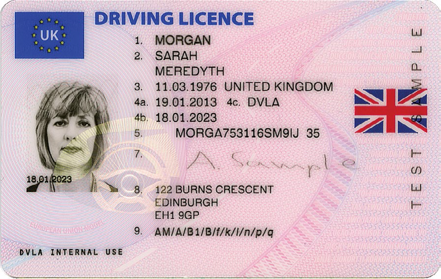 uk driving licence template psd