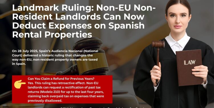 sgm abogados Landmark Ruling Non-EU Non-Resident Landlords Can Now Deduct Expenses on Spanish Rental Properties
